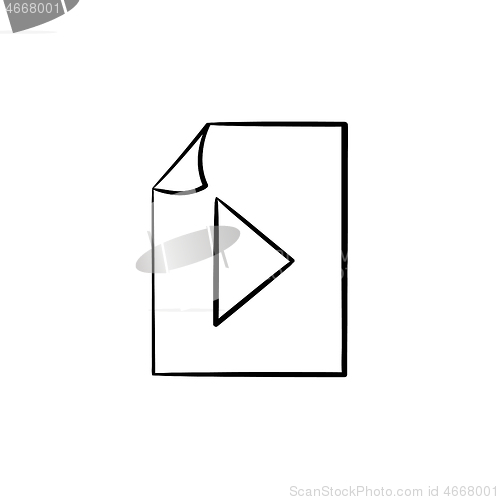 Image of Audio file hand drawn outline doodle icon.