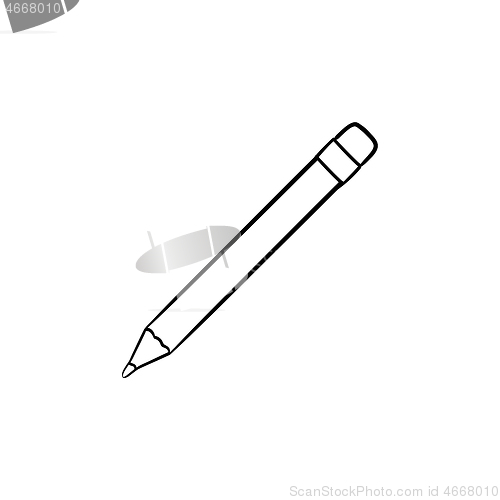 Image of Pencil hand drawn outline doodle icon.