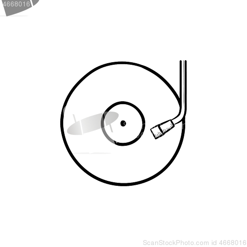 Image of Phonograph and turntable hand drawn outline doodle icon.