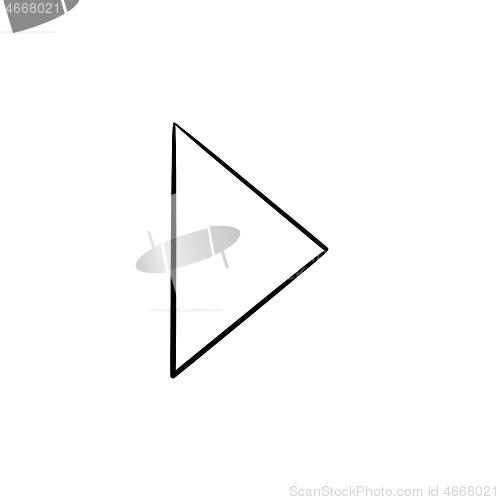 Image of Play button hand drawn outline doodle icon.