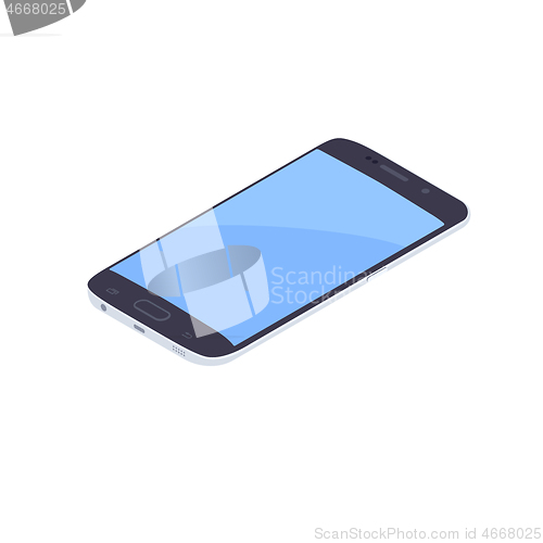 Image of Isometric smartphone isolated on white background.