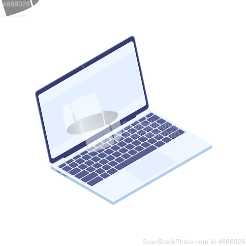 Image of Isometric laptop isolated on white background.