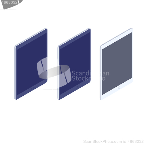 Image of Isometric tablets kit isolated illustration.