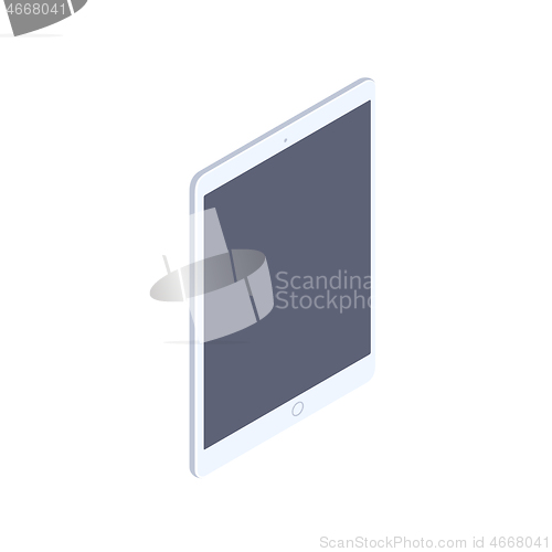 Image of Isometric white tablet isolated illustration.