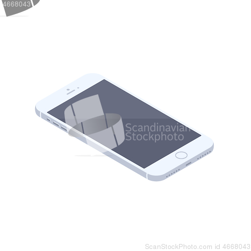 Image of Isometric white smartphone isolated illustration.