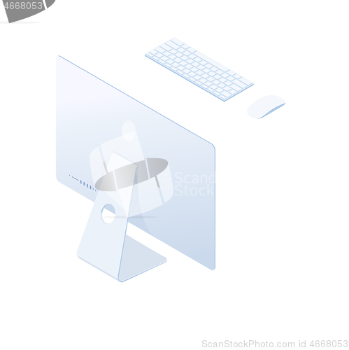 Image of Isometric desktop computer isolated on white background.