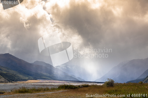 Image of dramatic landscape scenery in south New Zealand