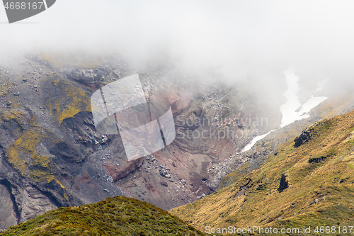 Image of details volcano Mount Taranaki, New Zealand 