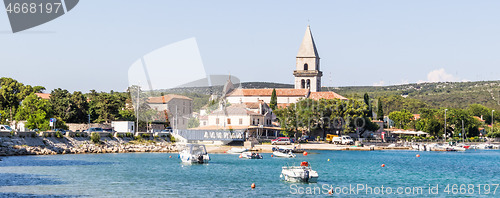 Image of Historic Town of Osor with bridge connecting islands Cres and Losinj, Croatia