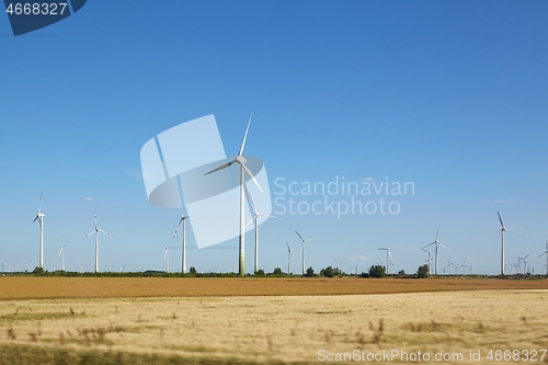 Image of Wind tubines spinning