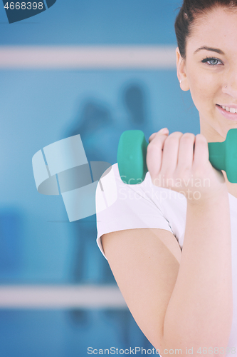 Image of woman fitness workout with weights