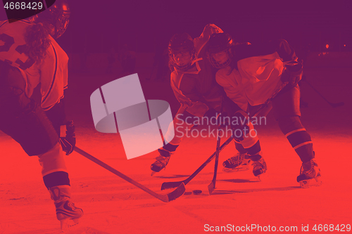 Image of teen ice hockey sport  players in action