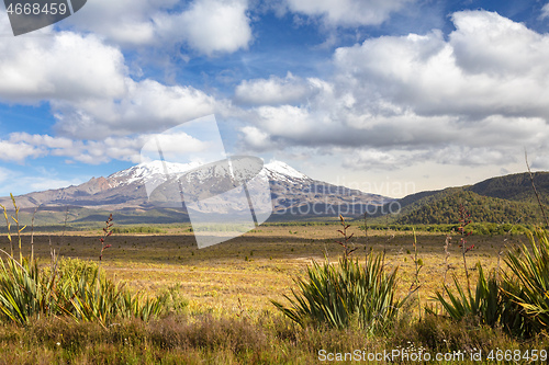 Image of Mount Ruapehu volcano in New Zealand