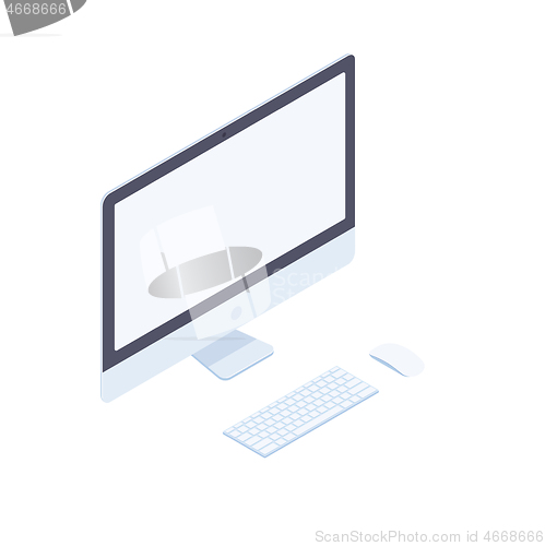 Image of Isometric desktop computer isolated on white background.
