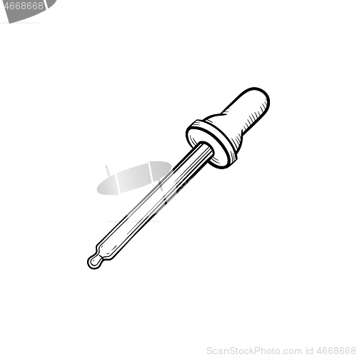 Image of A pipette hand drawn outline doodle icon.