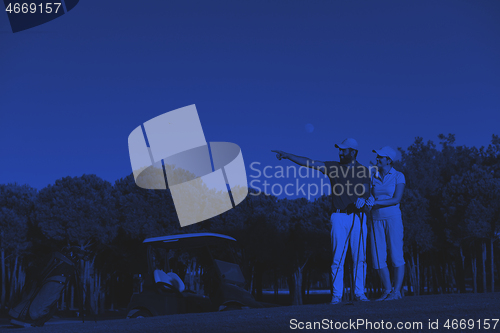 Image of portrait of couple on golf course