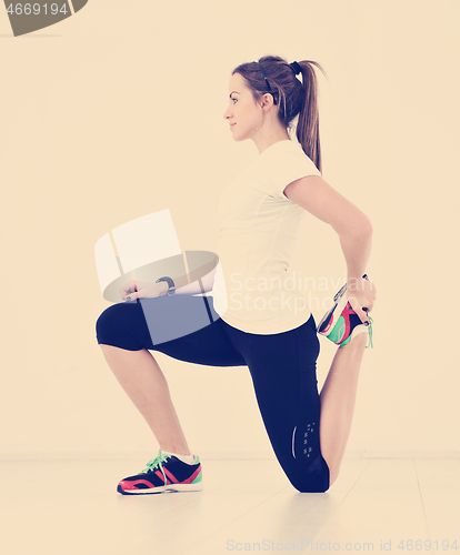 Image of young woman fitness workout