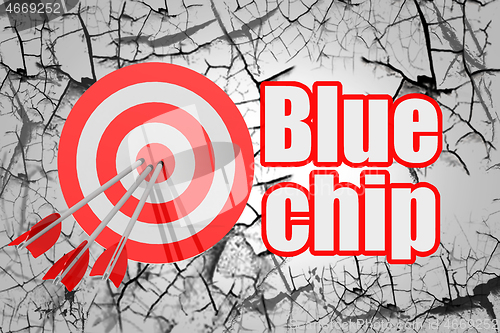 Image of Blue chip word with red arrow and board