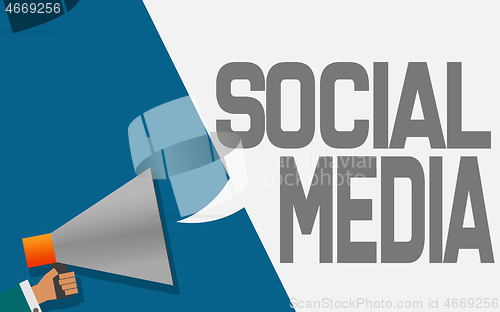 Image of Megaphone with social media speech bubble