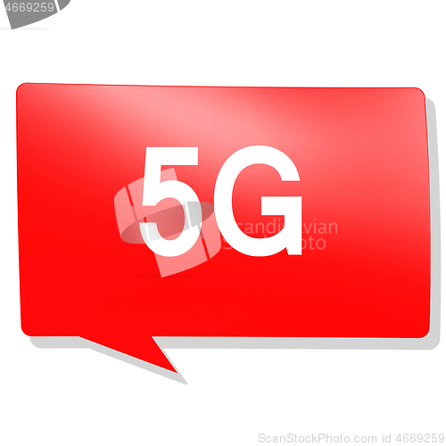 Image of 5G word on red speech bubble