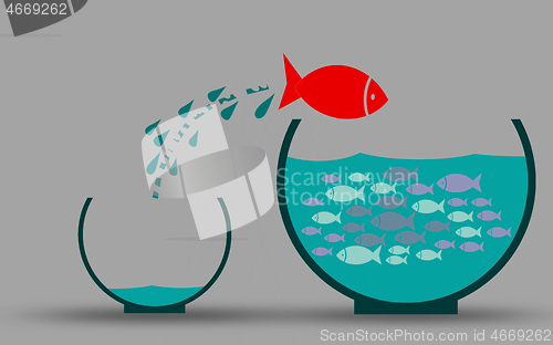 Image of Fish escape the empty fishbowl