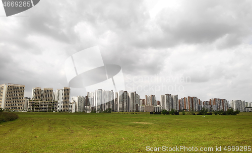 Image of Panoramic view of Singapore Public Housing Apartments in Punggol