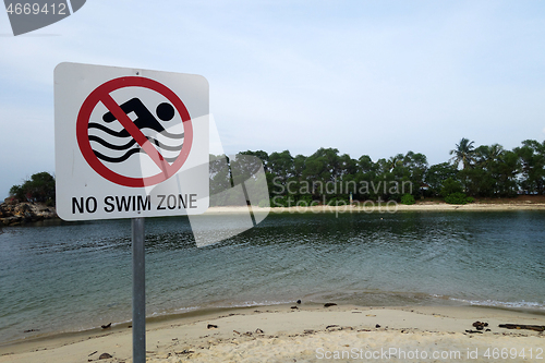 Image of Sign warning to not swim