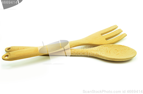 Image of Wooden spoon and fork 