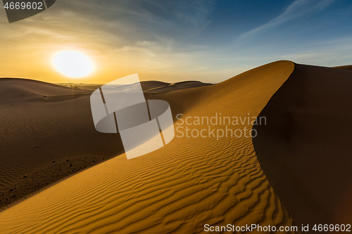 Image of landscape in desert at sunset