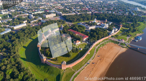 Image of Aerial view on Novgorod Kremlin Russia