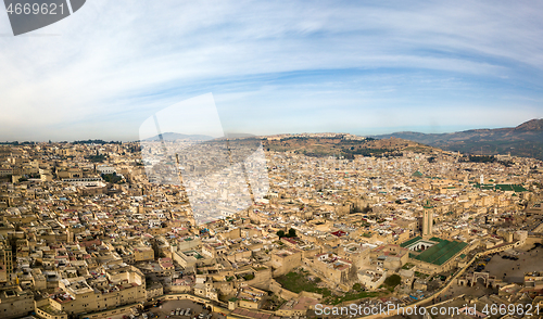 Image of Aerial panorama of Medina in Fes, Morocco