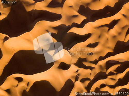 Image of Aerial top view on sand dunes in desert