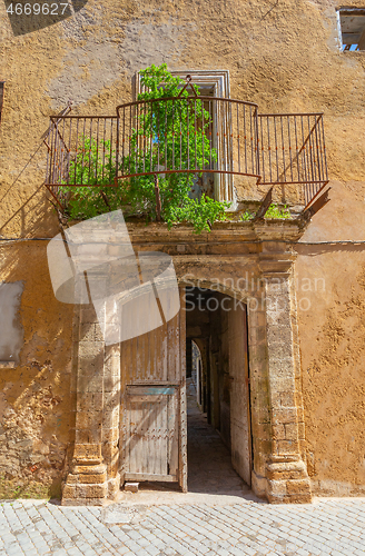Image of Door in old wall fort El Jadida Morocco