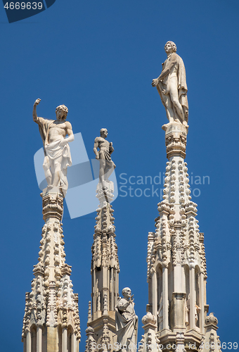 Image of Marble statues on top of roof