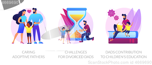 Image of Children raising abstract concept vector illustrations.