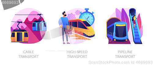 Image of Long distance passenger vehicles vector concept metaphors.