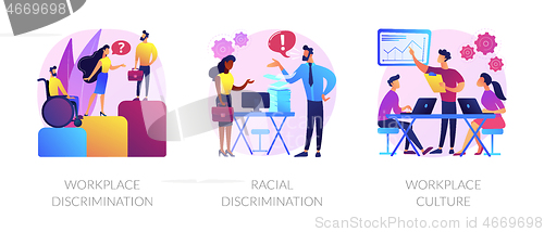 Image of Workplace culture abstract concept vector illustrations.