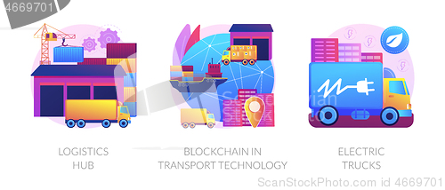 Image of Global logistics center abstract concept vector illustrations.