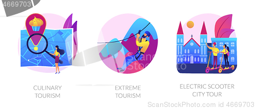 Image of Adventure tourism activities vector concept metaphors.