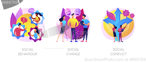 Image of People interaction and communication abstract concept vector illustrations.