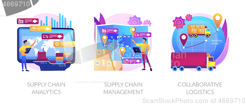 Image of Logistics operations control vector concept metaphors.