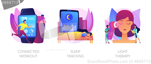 Image of Health maintaining and wellbeing abstract concept vector illustrations.