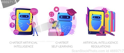 Image of Chatbot technology development vector concept metaphors.