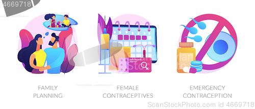 Image of Family planning and birth control vector concept metaphors.