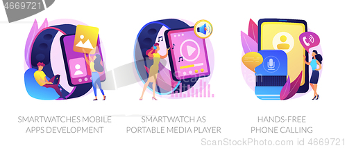 Image of Wearable devices abstract concept vector illustrations.