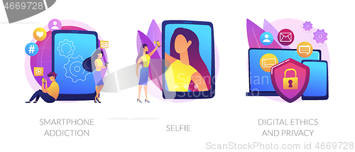 Image of Digital behaviour abstract concept vector illustrations.