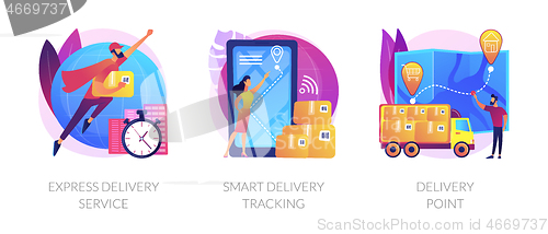 Image of Parcel shipment services abstract concept vector illustrations.