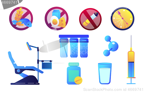 Image of Medicine and healthcare vector illustrations set.