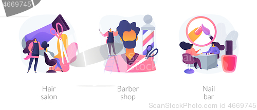 Image of Beauty salon abstract concept vector illustrations.