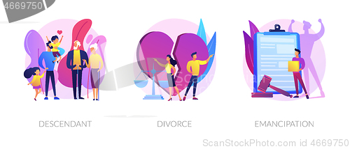 Image of Society issues abstract concept vector illustrations.